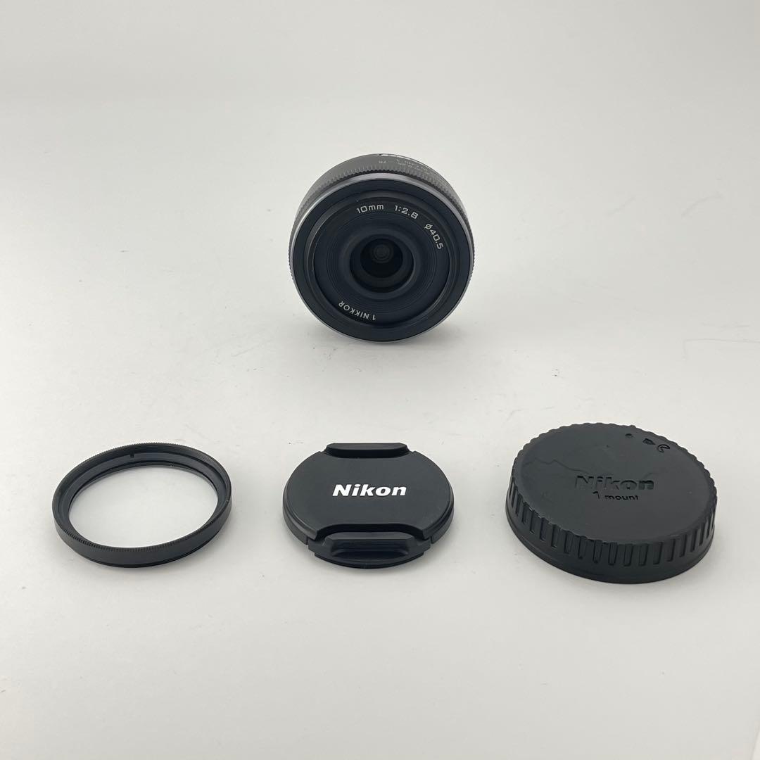 【美品・返品保証】Nikon1 10mm F2.8 ブラック 単焦点広角レンズ