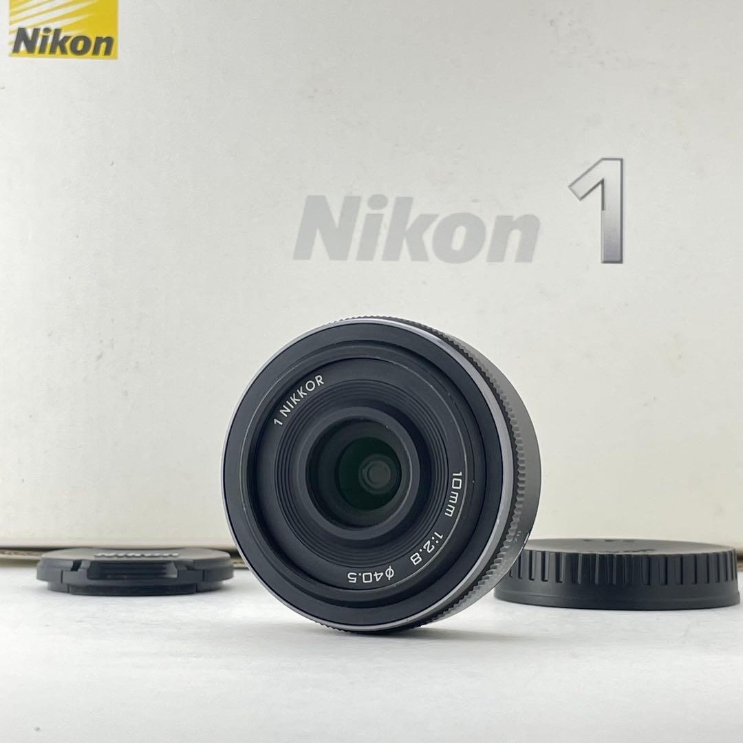 【美品・返品保証】Nikon1 10mm F2.8 ブラック 単焦点広角レンズ