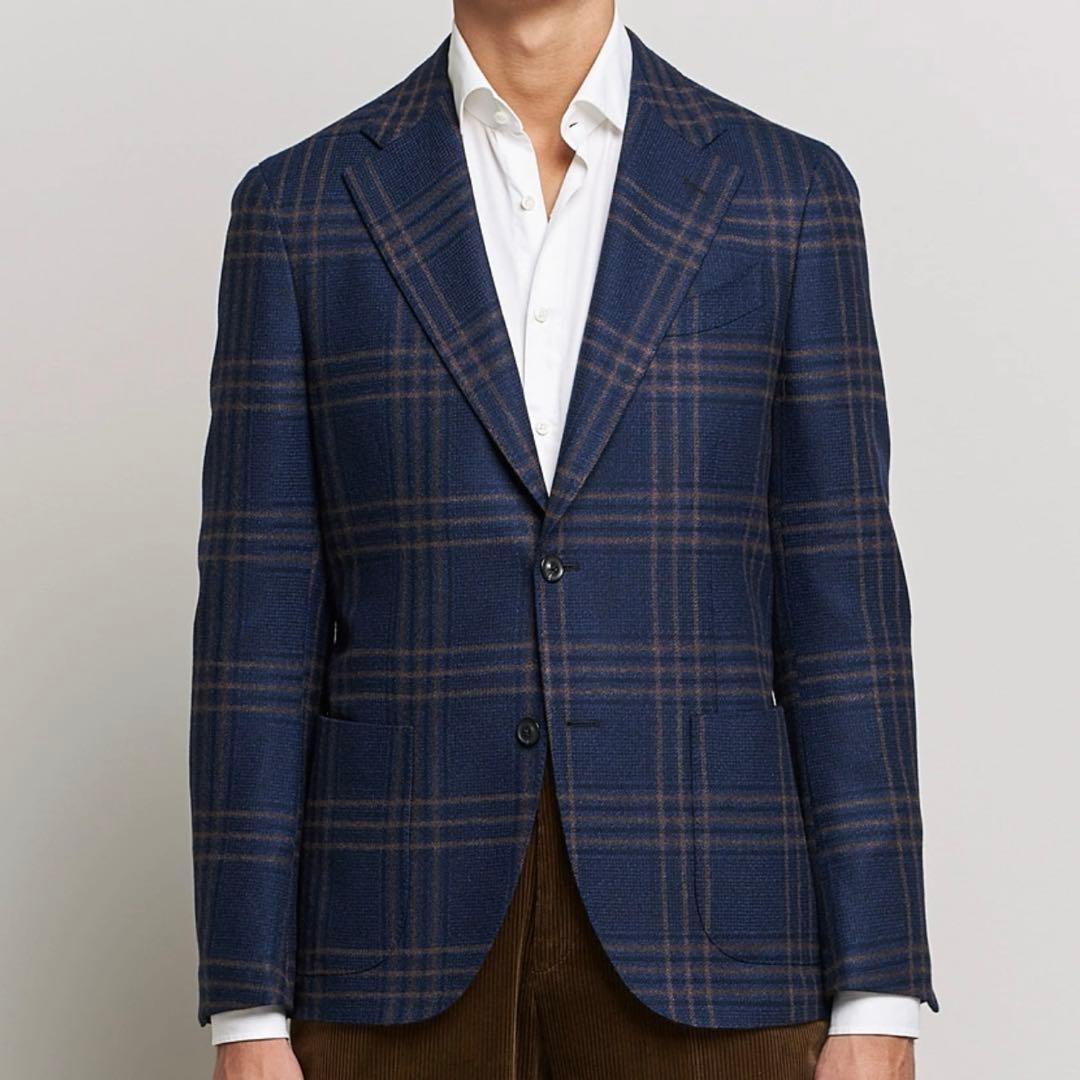 ぶぅ LARDINI ラルディーニ ジャケット ウィンドウペーン 52 紺