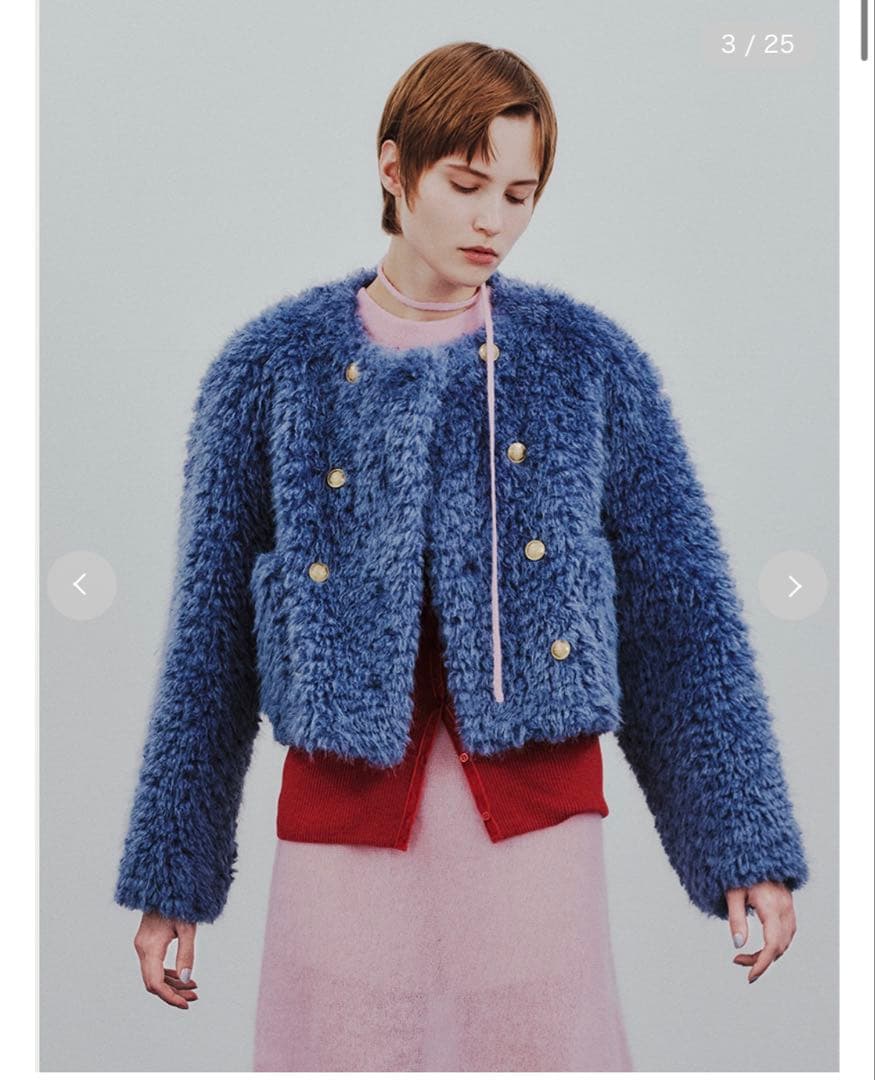 MilaOwen 金釦フェイクファー短丈ジャケット 未使用