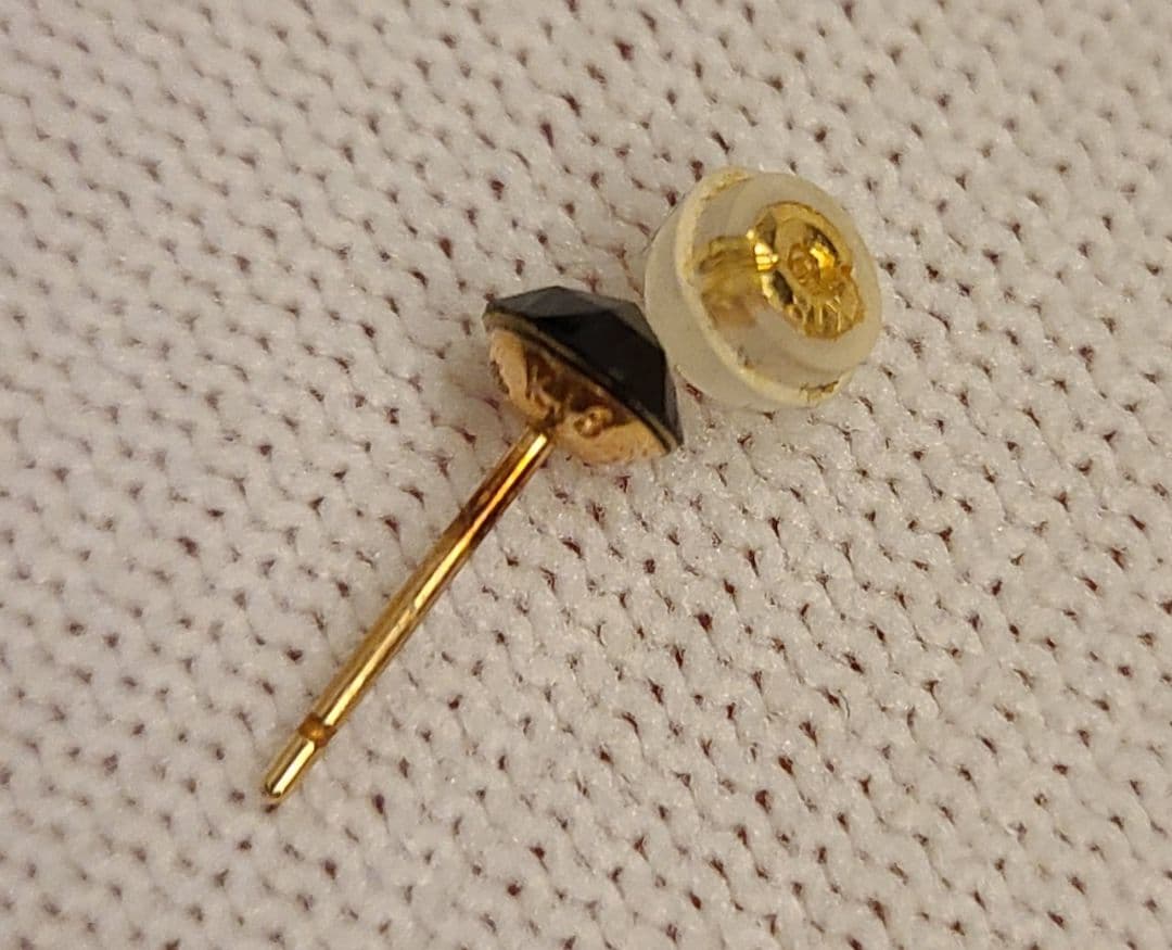 SYMPATHYOFSOUL K18 オニキス　ピアス