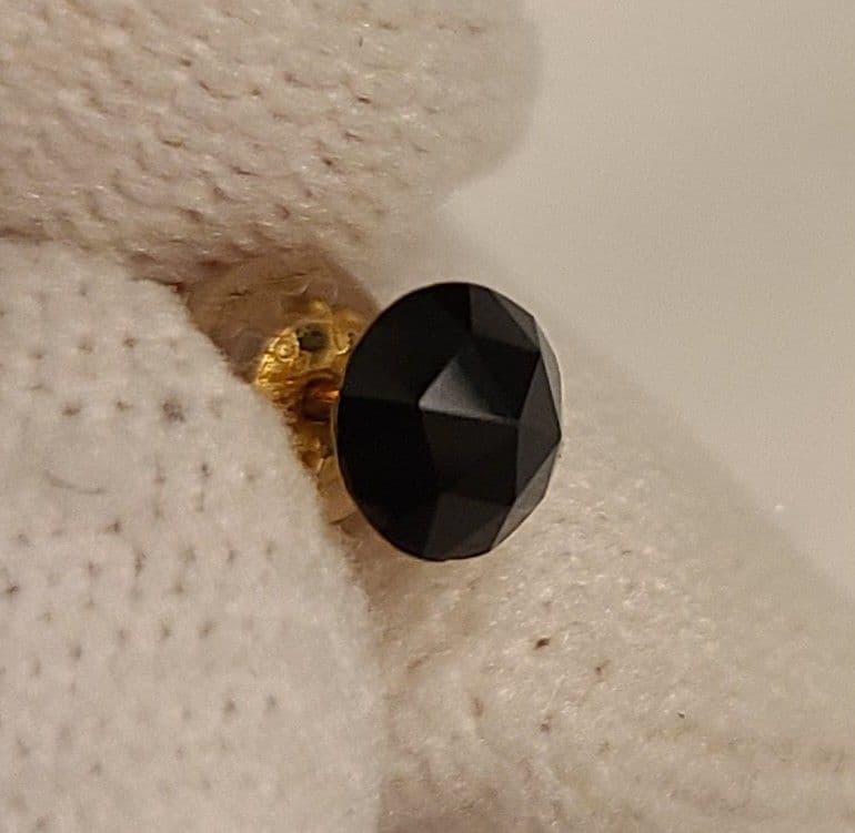 SYMPATHYOFSOUL K18 オニキス　ピアス