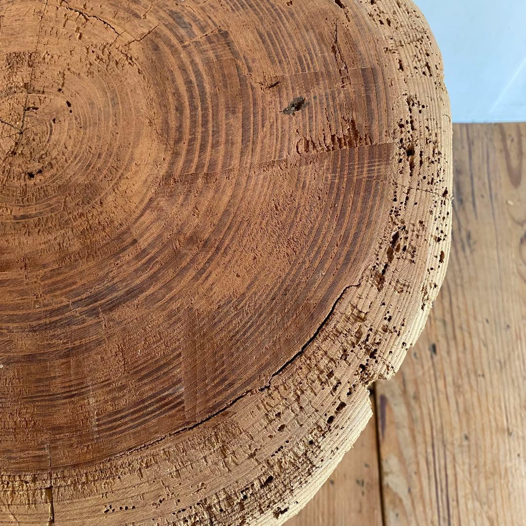 アンティーク ローテーブル 椅子 欅 臼 プリミティブ 無塗装 y156