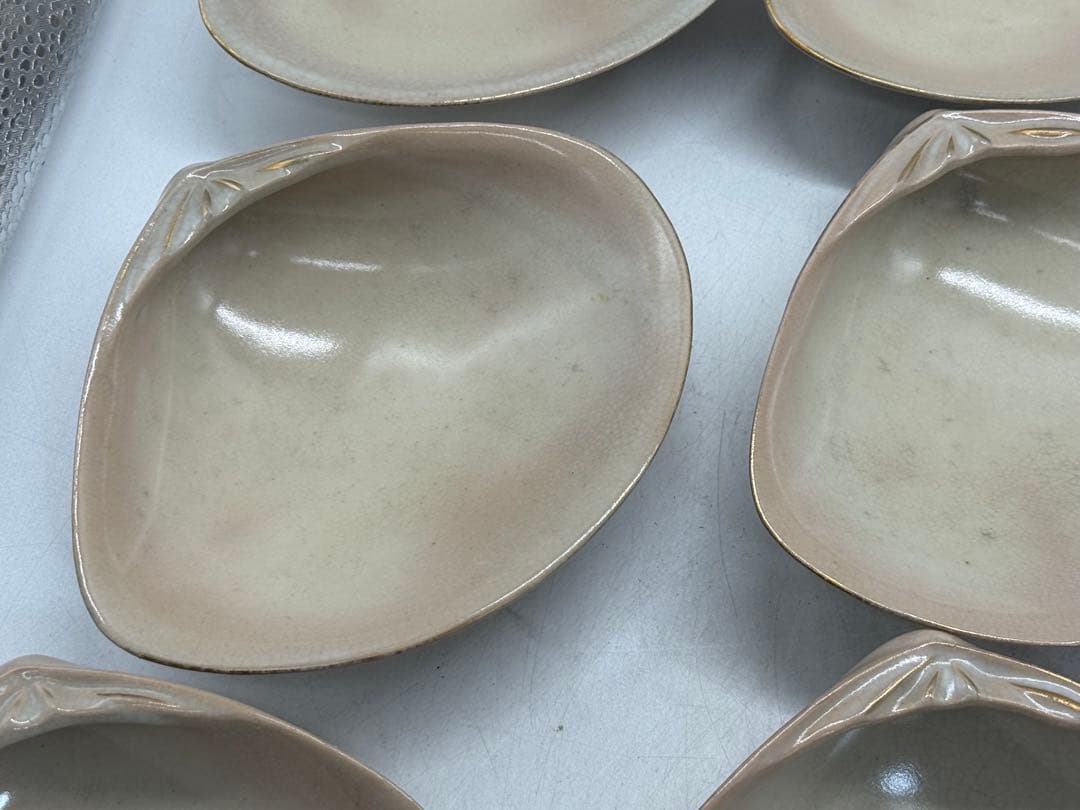 高麗地金彩山画　貝形小鉢15点　松富作　懐石料理　送料込み260206