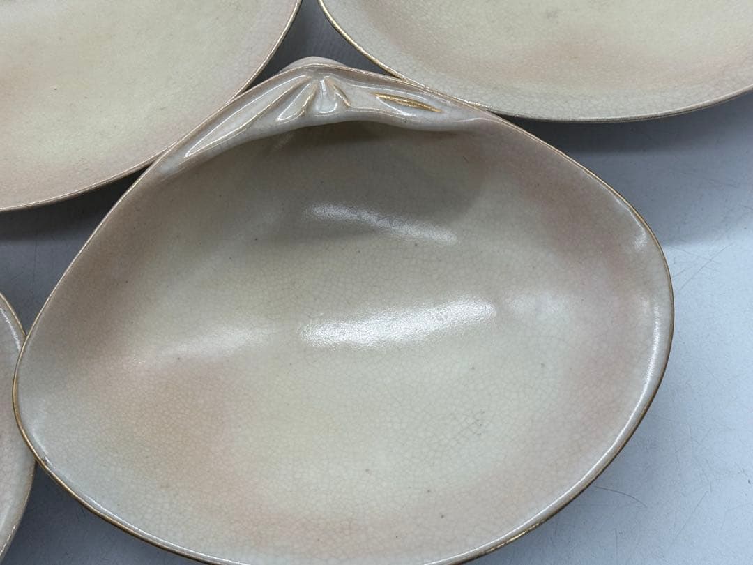 高麗地金彩山画　貝形小鉢15点　松富作　懐石料理　送料込み260206