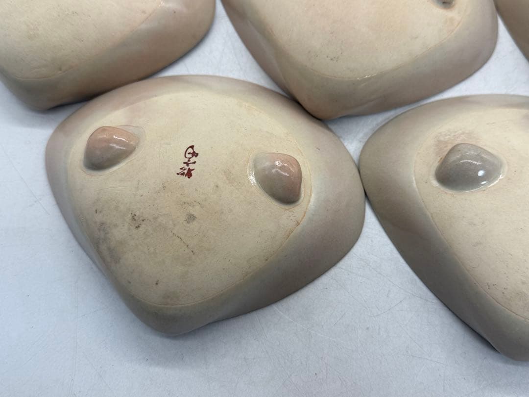 高麗地金彩山画　貝形小鉢15点　松富作　懐石料理　送料込み260206