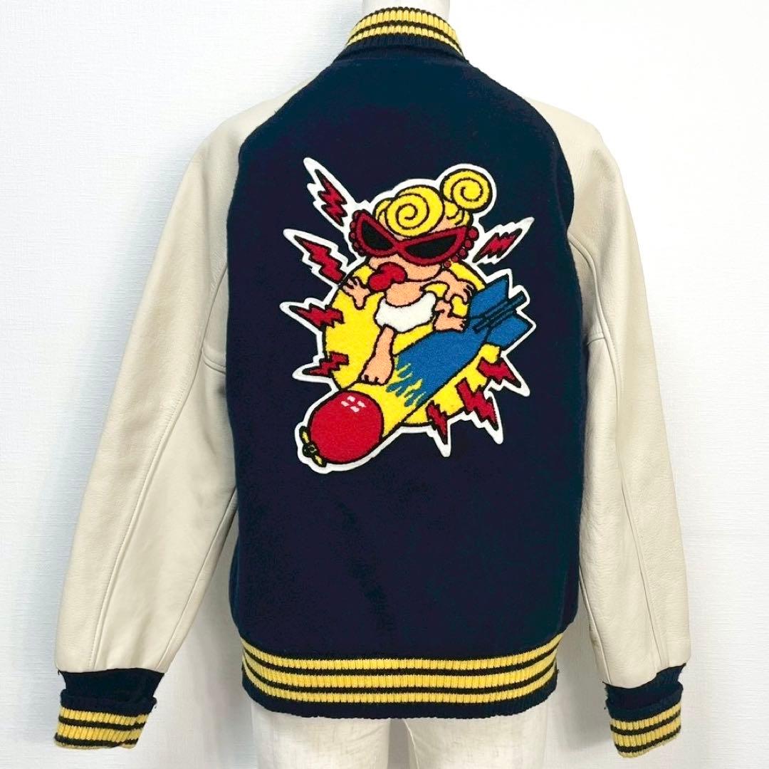 y2k❤️ HYSTERIC MINI ミニちゃん サガラ刺繍 牛革 スタジャン