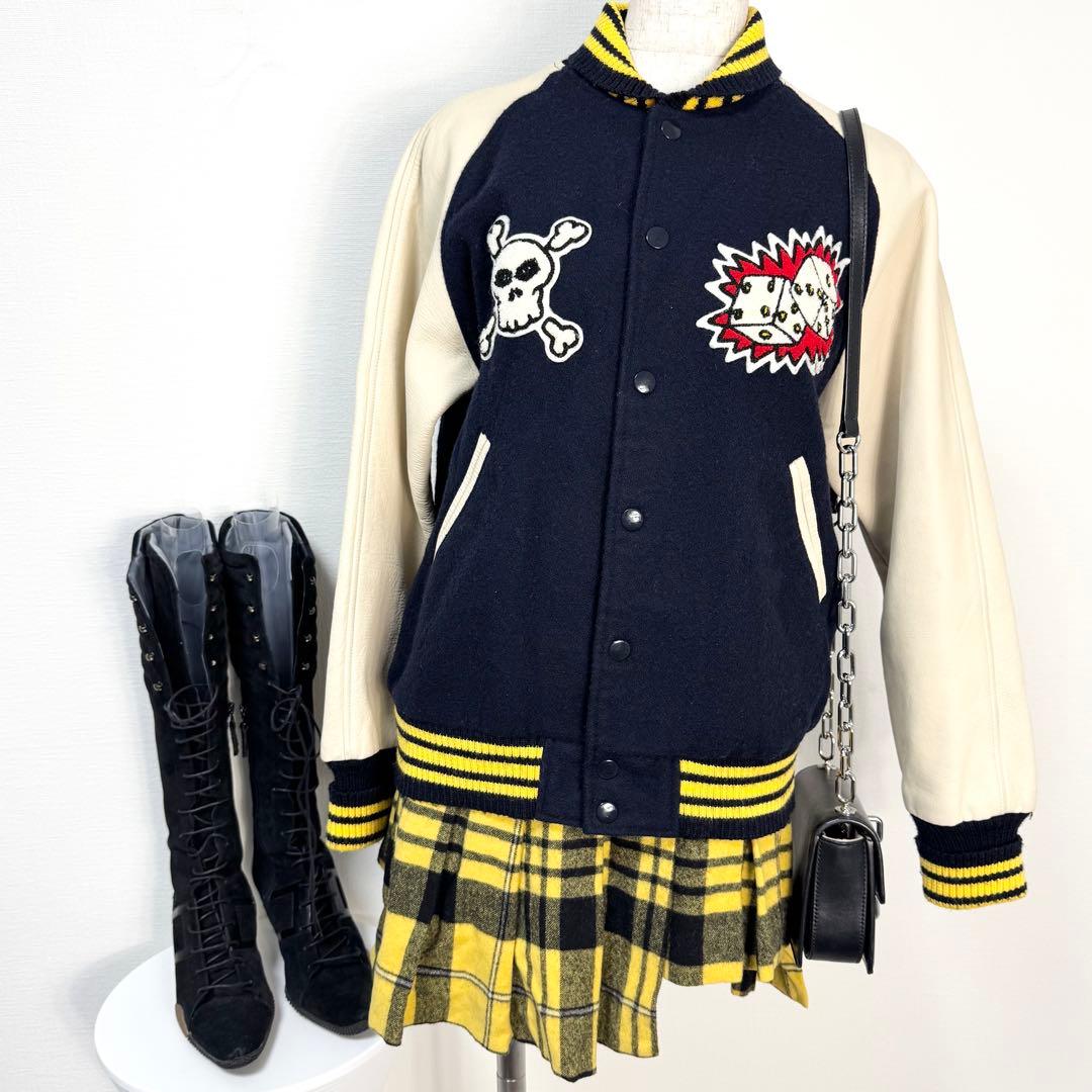 y2k❤️ HYSTERIC MINI ミニちゃん サガラ刺繍 牛革 スタジャン