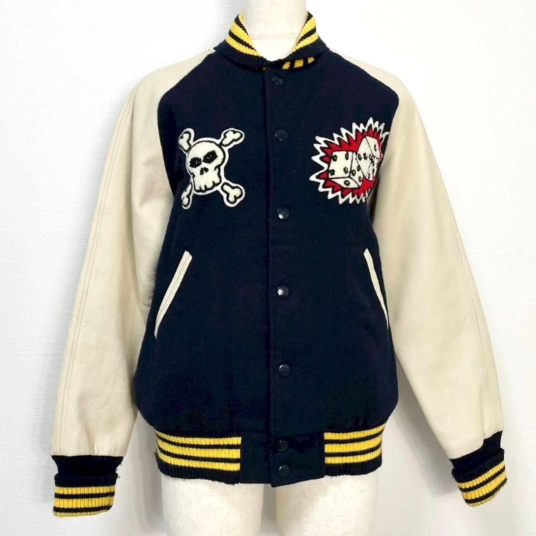 y2k❤️ HYSTERIC MINI ミニちゃん サガラ刺繍 牛革 スタジャン