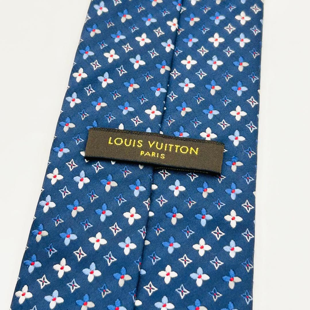 H*✨様 ✨美品✨ルイヴィトン　モノグラム　高級シルク　ネイビー　花柄　ネクタイ