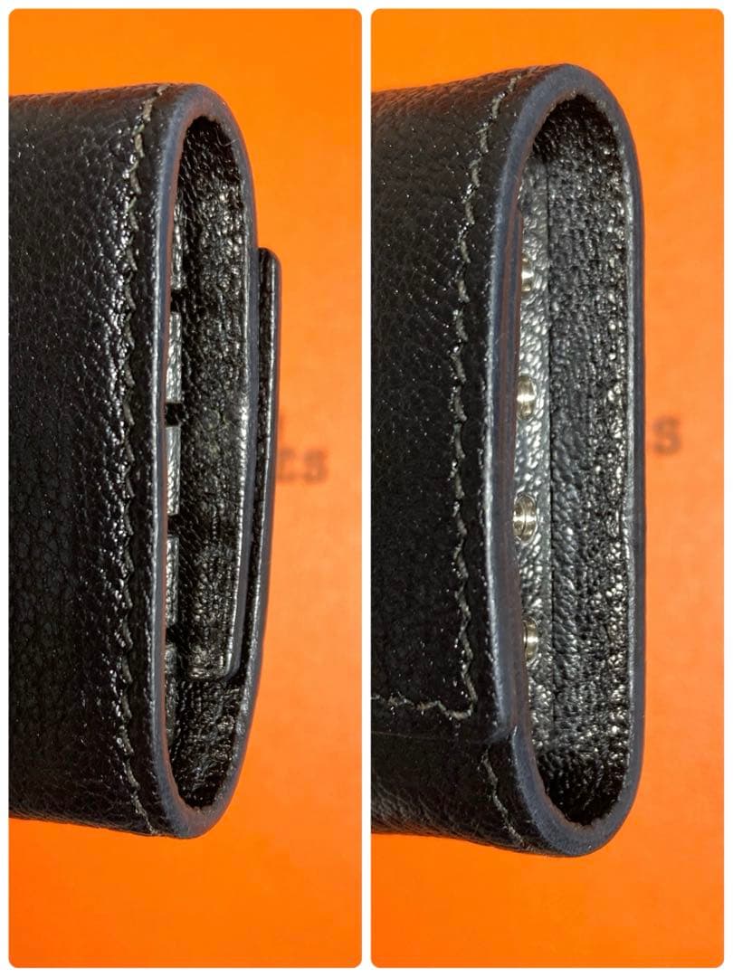 美品　HERMES エルメス　べアン　レザー　4連キーケース　ブラック　箱付き