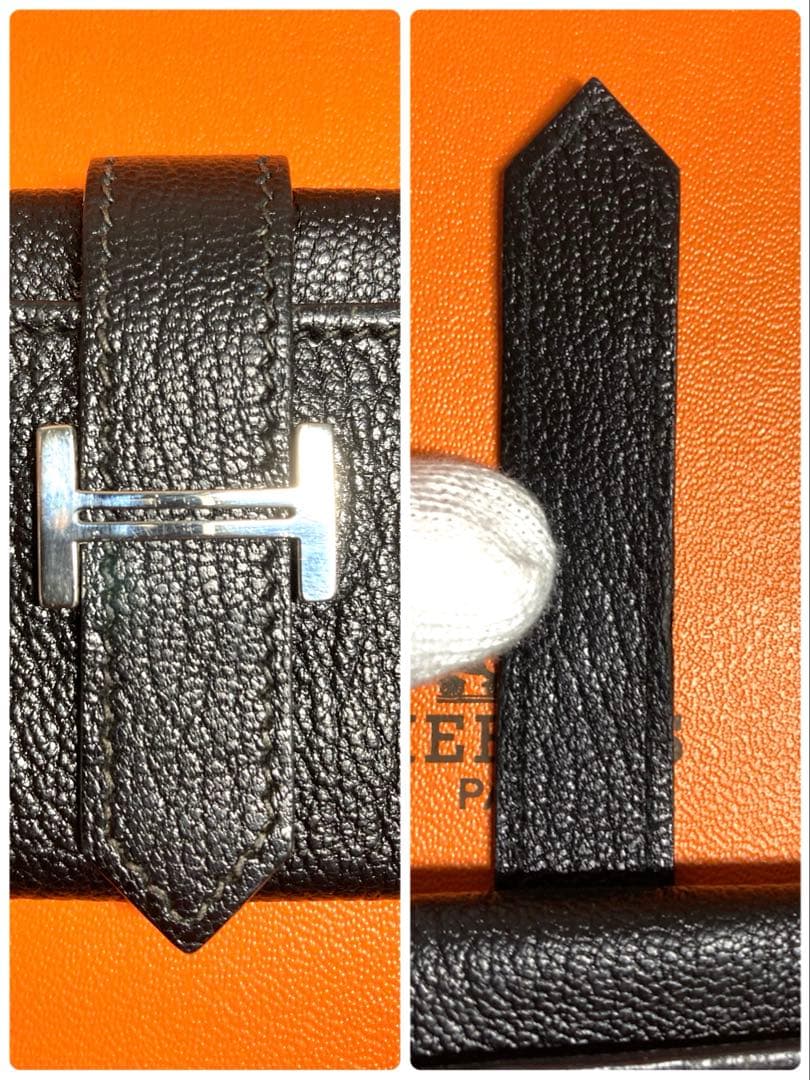 美品　HERMES エルメス　べアン　レザー　4連キーケース　ブラック　箱付き