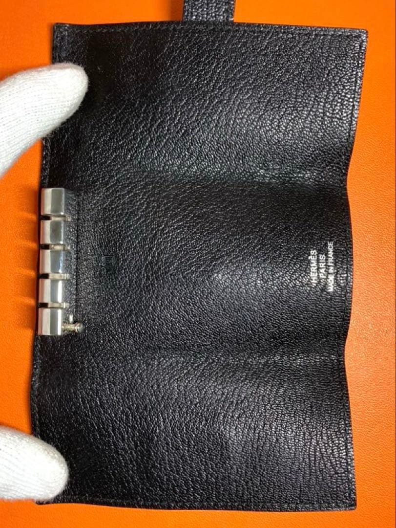 美品　HERMES エルメス　べアン　レザー　4連キーケース　ブラック　箱付き
