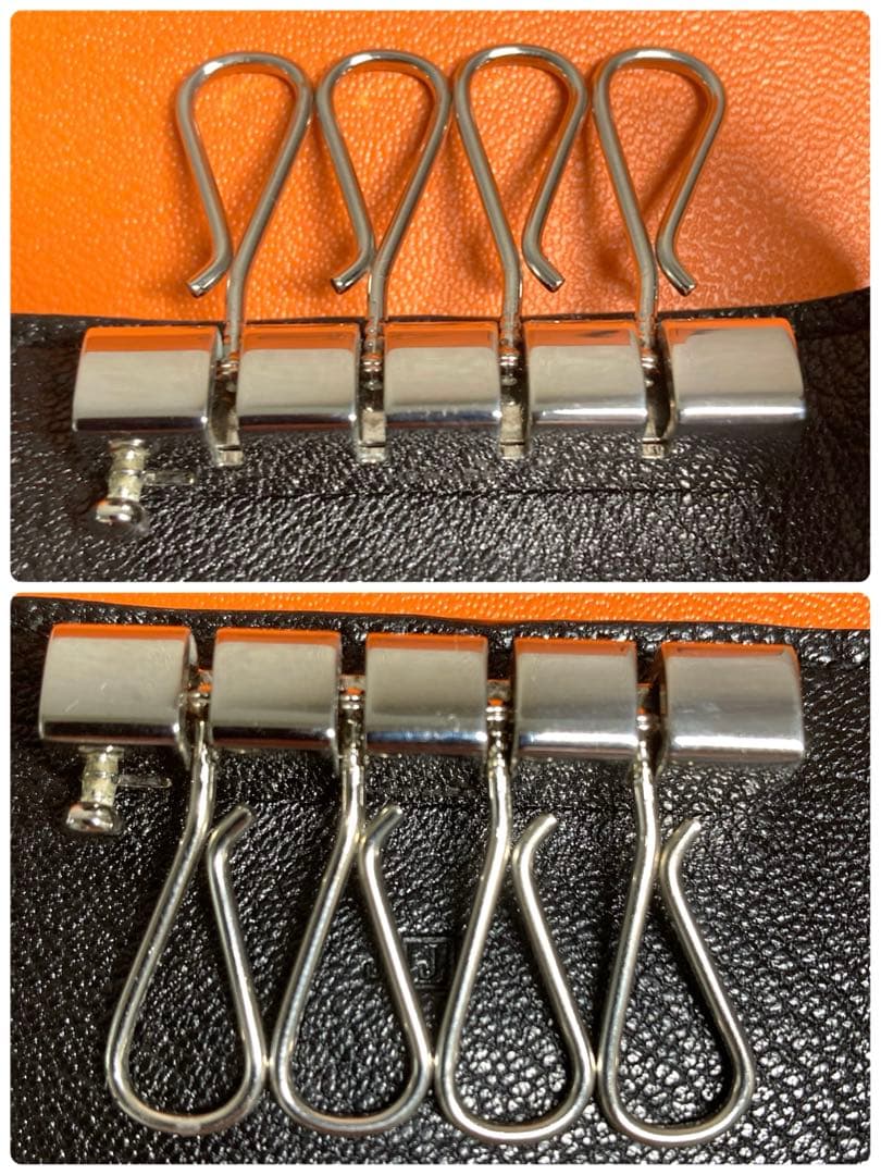 美品　HERMES エルメス　べアン　レザー　4連キーケース　ブラック　箱付き