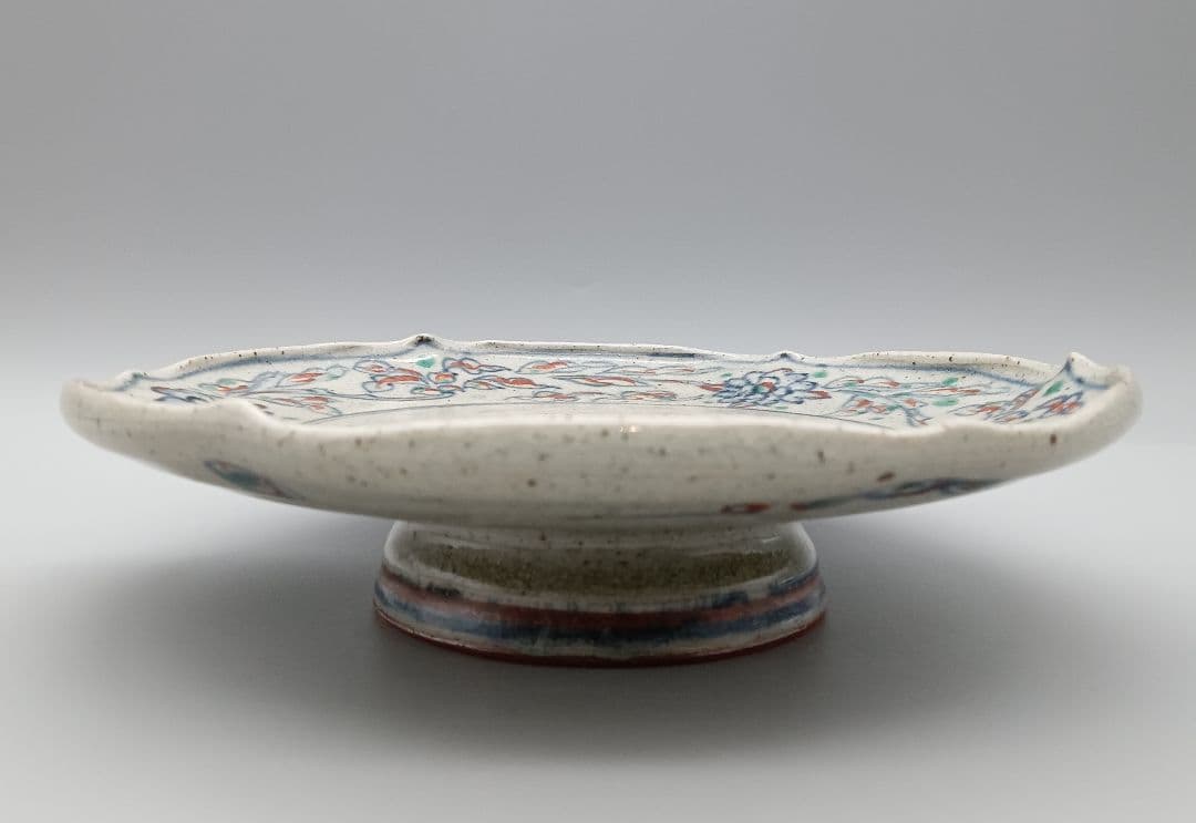 イムサエム 高台皿 器 色絵 現代作家 B