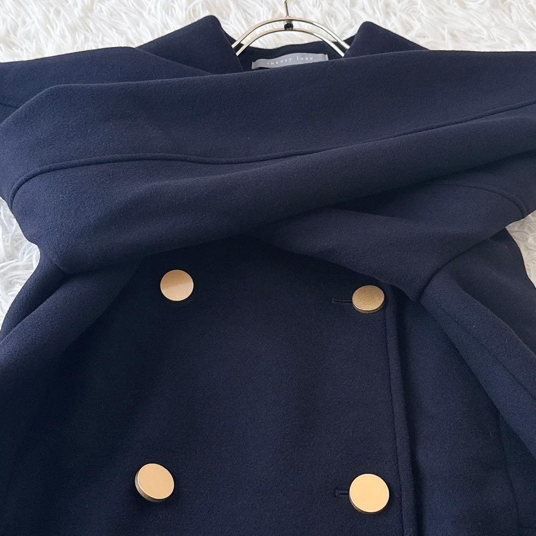 極美品✨セオリーリュクス ダブル ピーコート 金ボタン 2022AW 紺 40