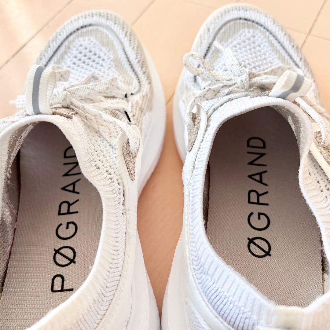 COLE HAAN ゼログランド ニットスニーカー 白 US8 25cm 美品