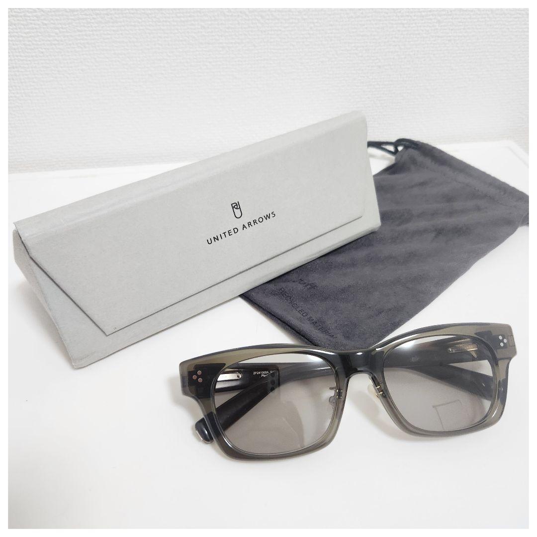 【美品】ユナイテッドアローズ×Zoffコラボ サングラス　黒緑ケース&クロス付