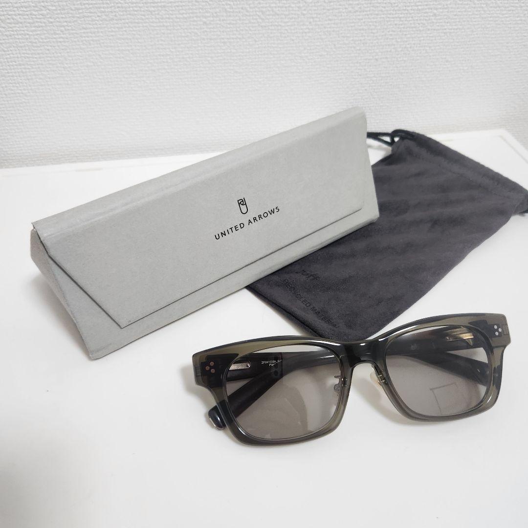 【美品】ユナイテッドアローズ×Zoffコラボ サングラス　黒緑ケース&クロス付