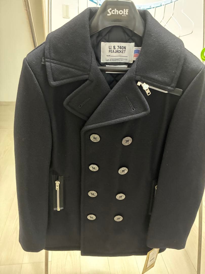 【新品】V.A. ×SCHOTT ピーコート黒 M fragment 藤原ヒロシ