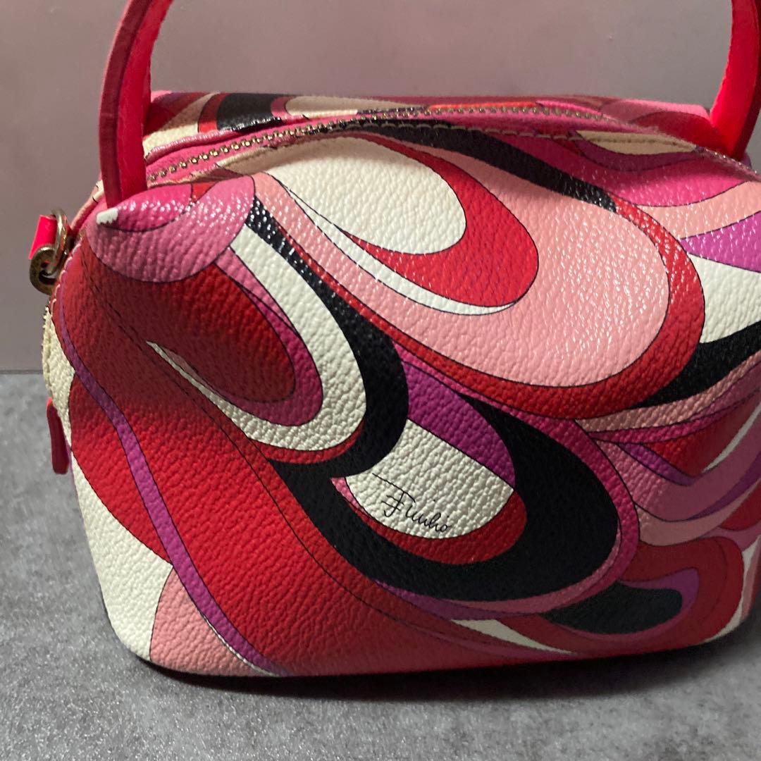 ✨美品✨EMILIO PUCCI 総柄 レザーバッグ　マルチカラー