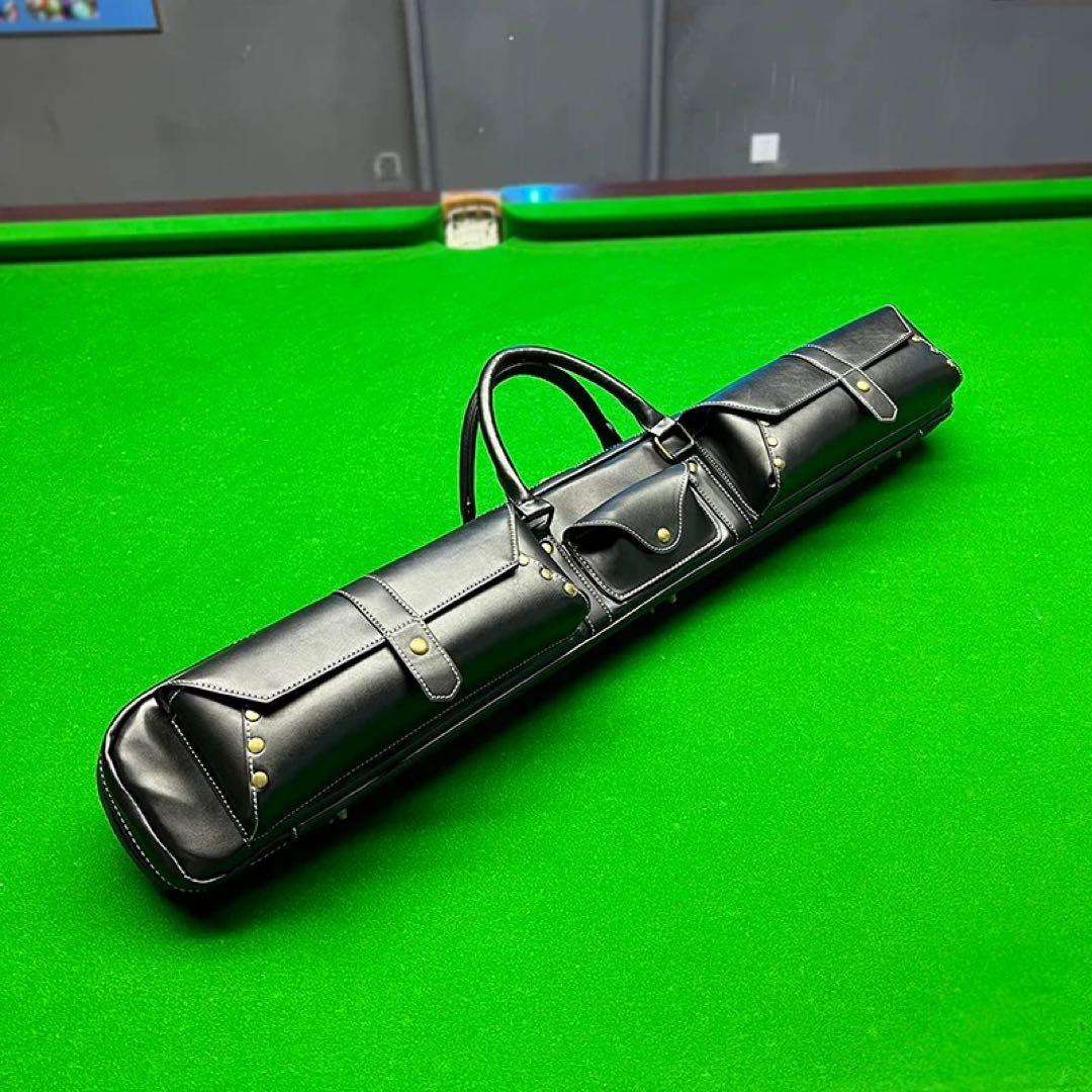 ビリヤードキューケース　ブラック革　2B4S