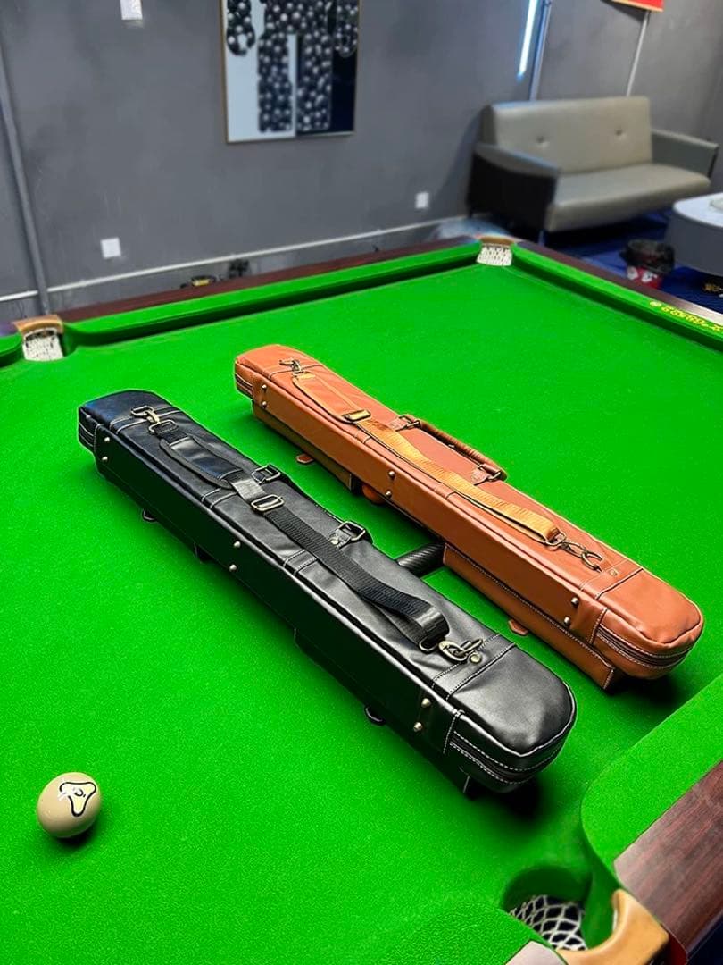 ビリヤードキューケース　ブラック革　2B4S
