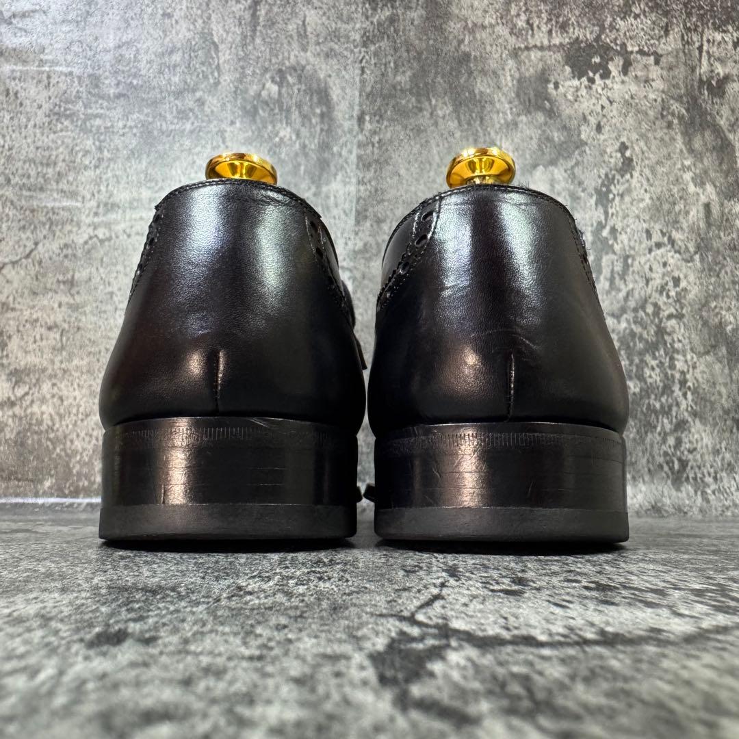 【美品】マグナーニ メダリオン ストレートチップ 10.5 ブラック レザー