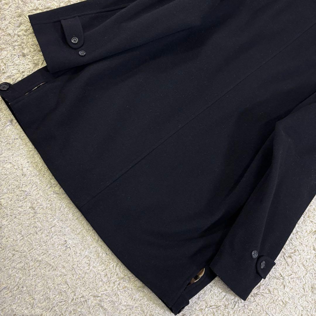 バーバリーロンドン　ノバチェック　ホースロゴ刺繍　ウール　ミドルコート