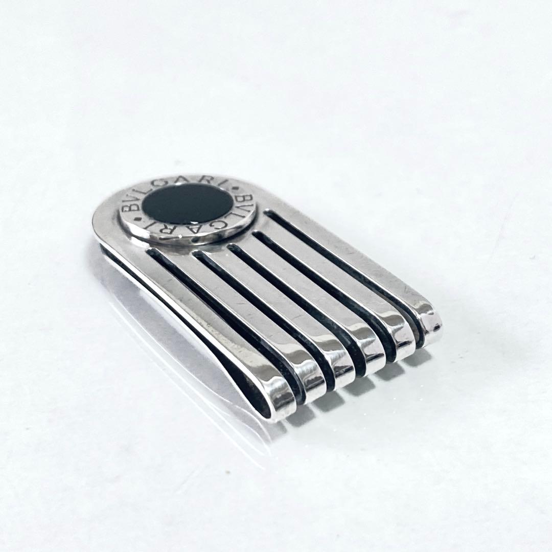 BVLGARI ブルガリ オニキス マネークリップ シルバー S259004