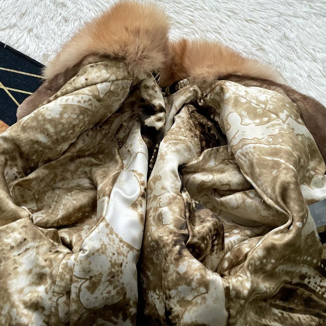 近年人気/未使用級◎ ゴールデンセーブル/サガミンク ファーコート 軽量◎ 毛皮