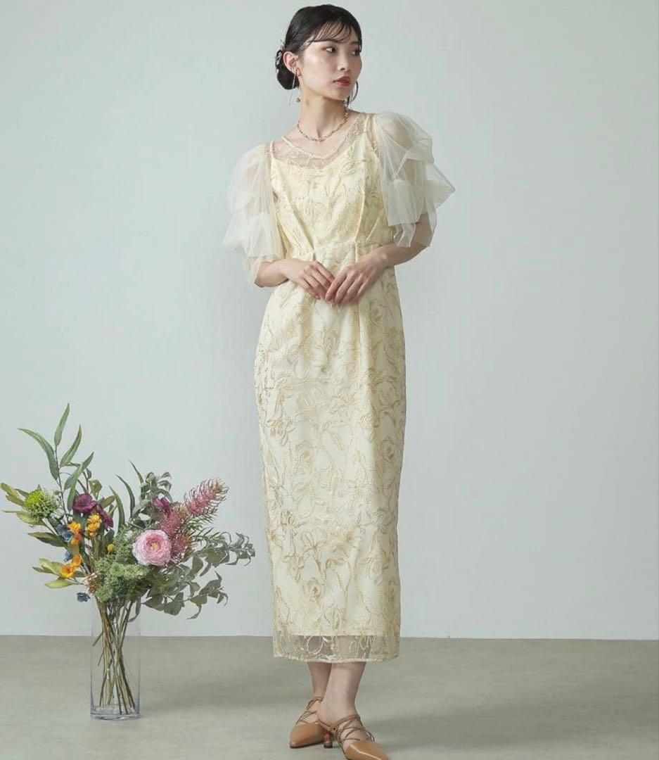 Lerure (リルアー) Fluffy sleeve pencil dress