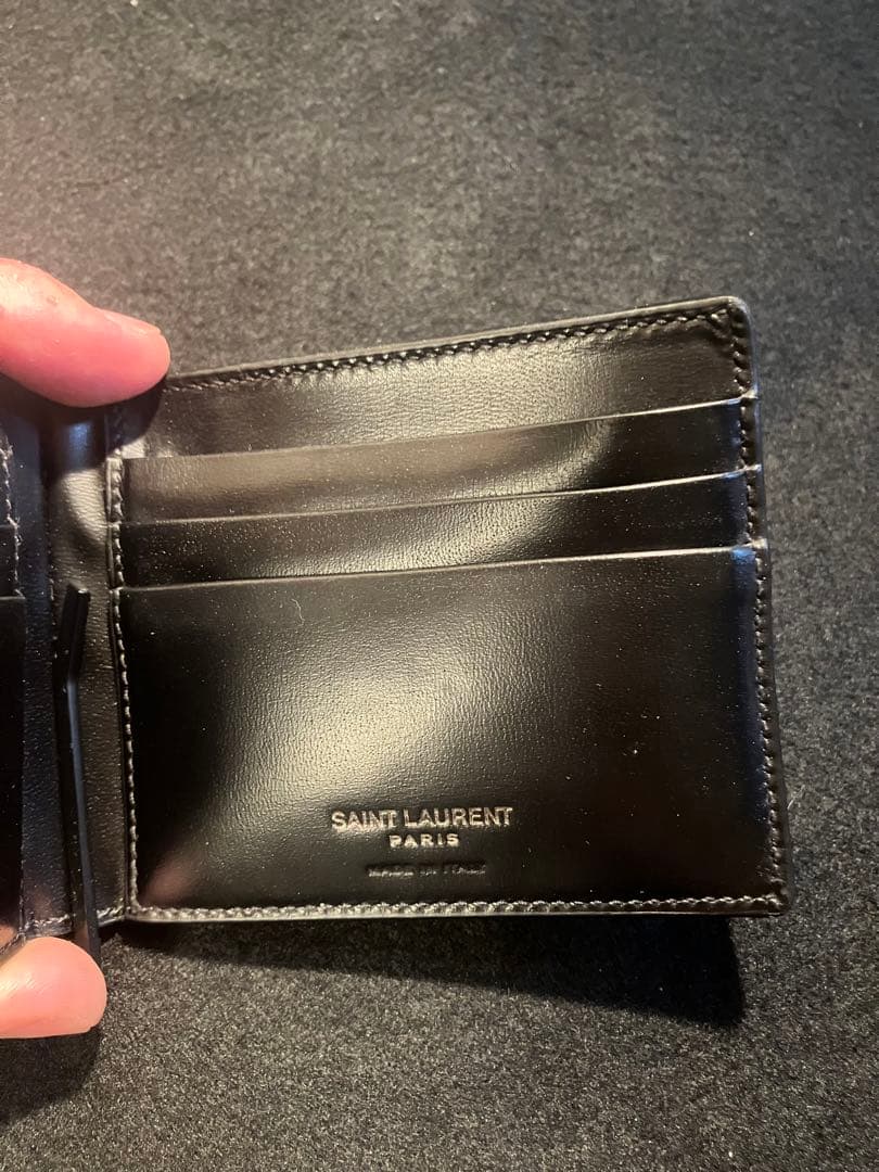サンローランパリ　SAINT LAURENT PARIS 二つ折りマネークリップ