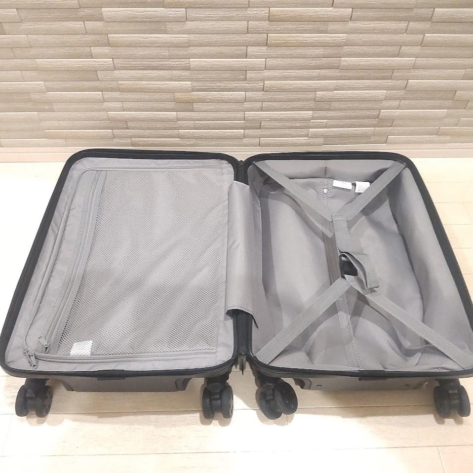 ★美品★ 無印良品 スーツケース35L ストッパー付 ネイビー 機内持ち込み可