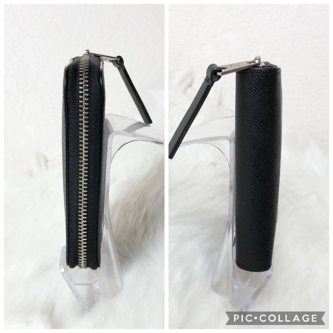 【極美品】ポールスミス 二つ折り財布 折り財布 ラウンドファスナー ブラック