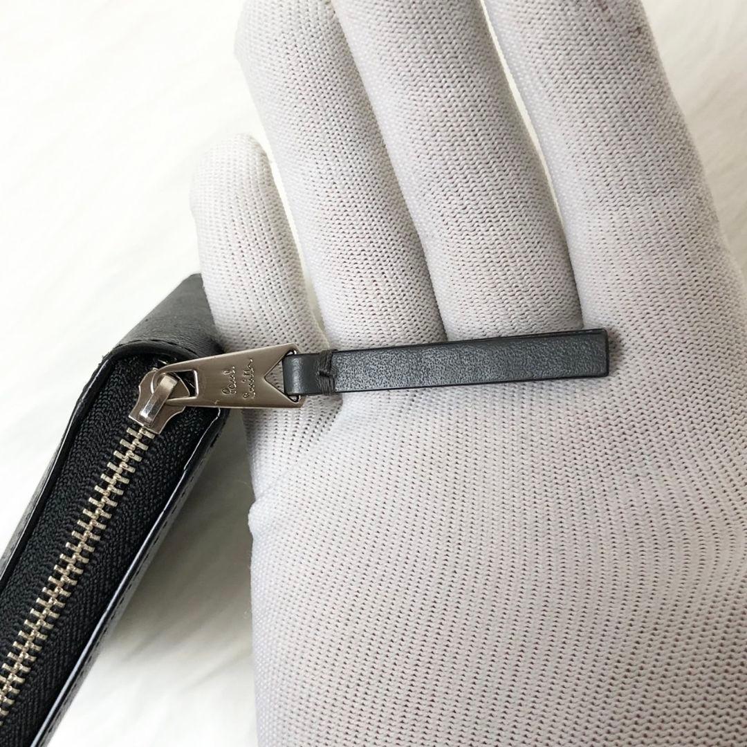 【極美品】ポールスミス 二つ折り財布 折り財布 ラウンドファスナー ブラック