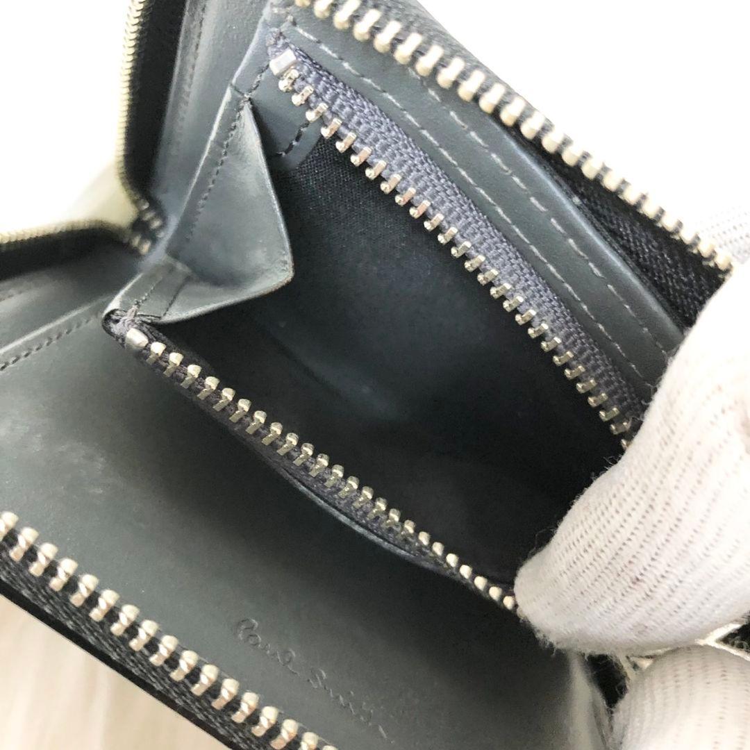 【極美品】ポールスミス 二つ折り財布 折り財布 ラウンドファスナー ブラック