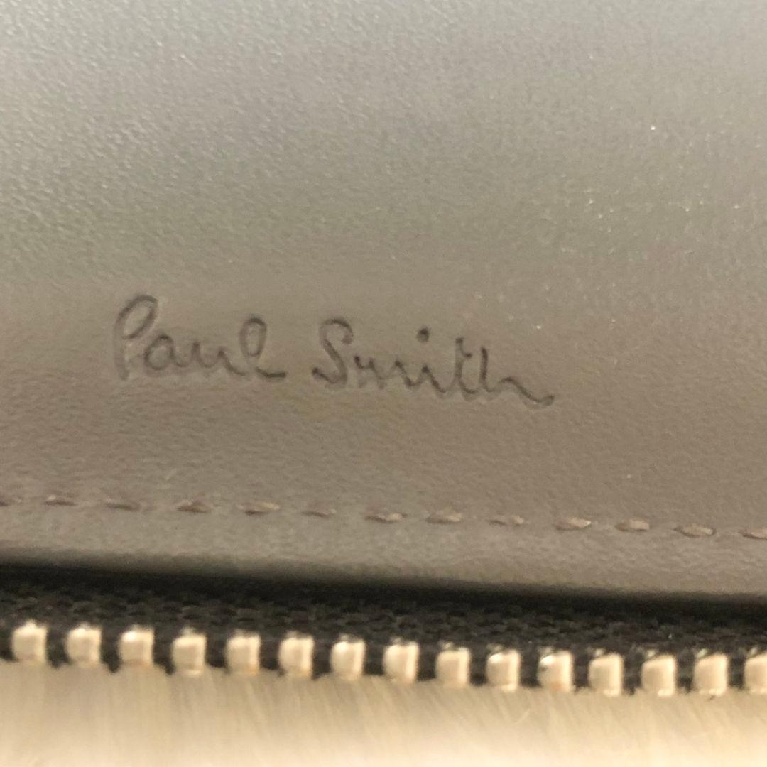 【極美品】ポールスミス 二つ折り財布 折り財布 ラウンドファスナー ブラック