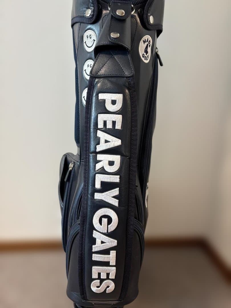 美品 パーリーゲイツ キャディバッグ スタンド式 ネイビー スマイル 89ロゴ