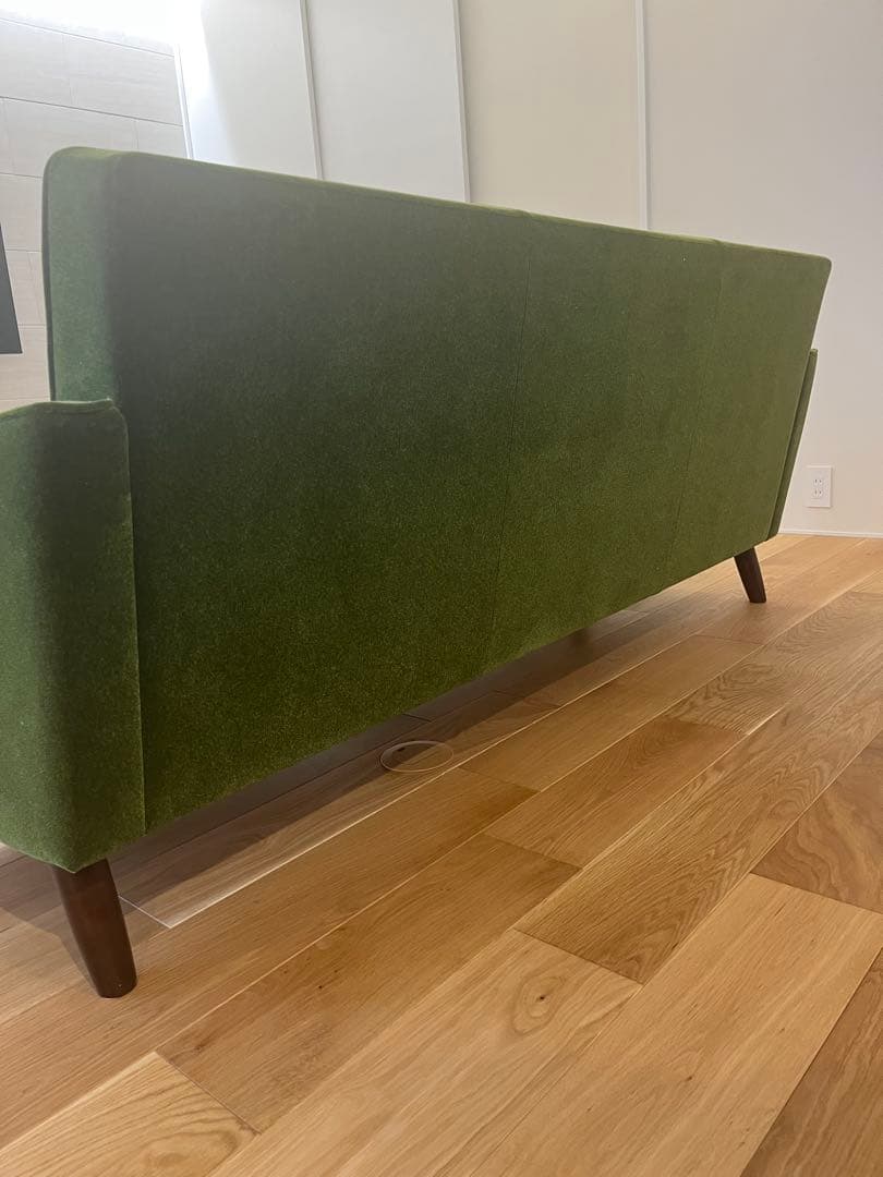 カリモク60 3シーター ソファ モケットグリーン