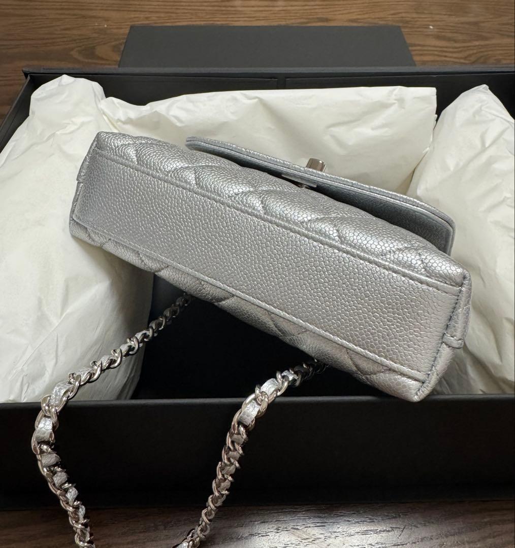 極美品　シャネル　CHANEL ココハンドルミニ　シルバー