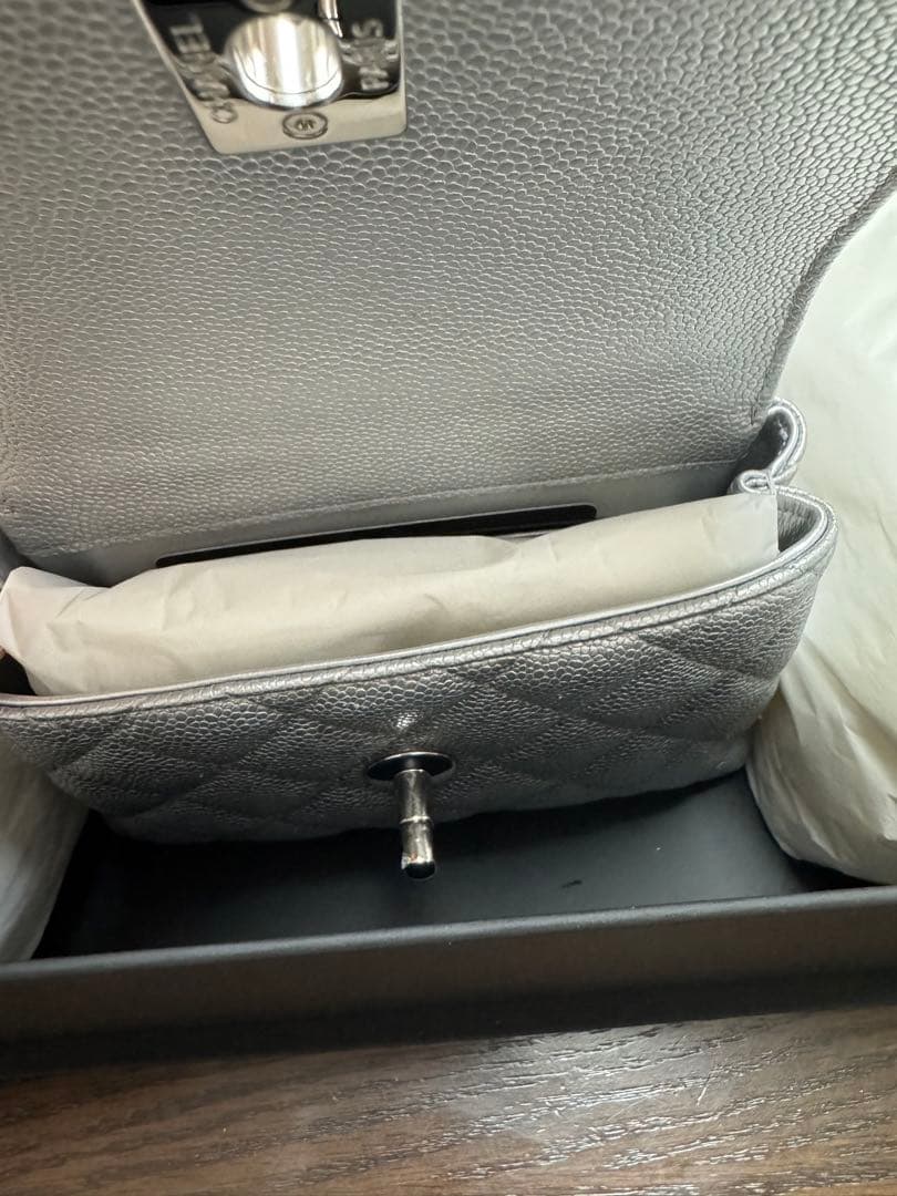 極美品　シャネル　CHANEL ココハンドルミニ　シルバー