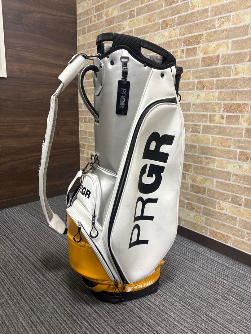 【最終セール】PRGR キャディバッグ ホワイト/イエロー