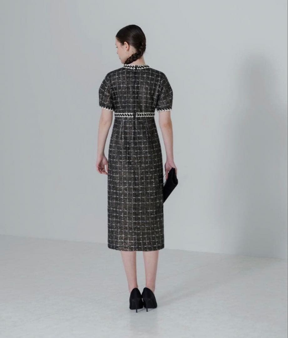 【LEJA】ツイード柄ドレス