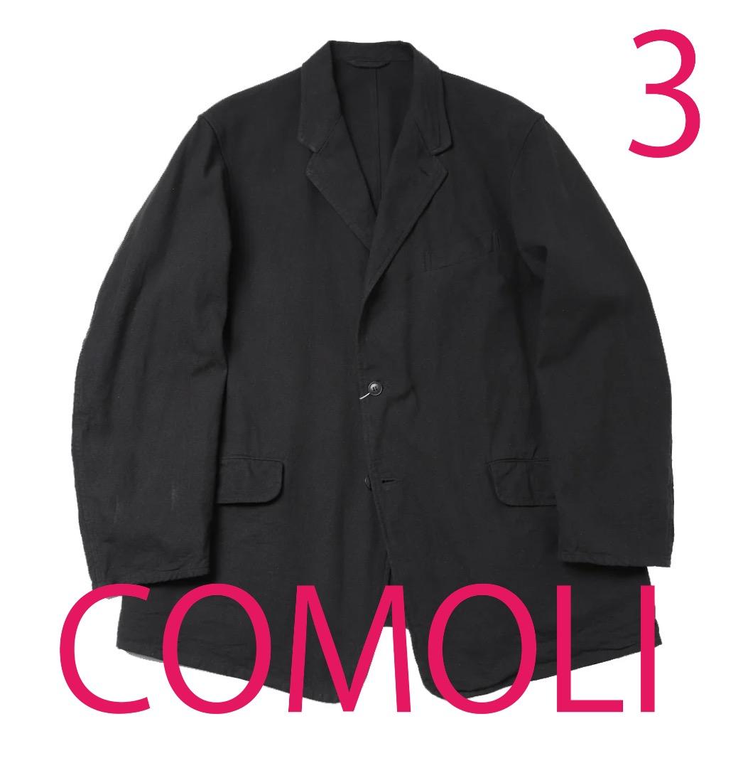 コットンダックスジャケット　COMOLI　B01-01006　黒　サイズ3