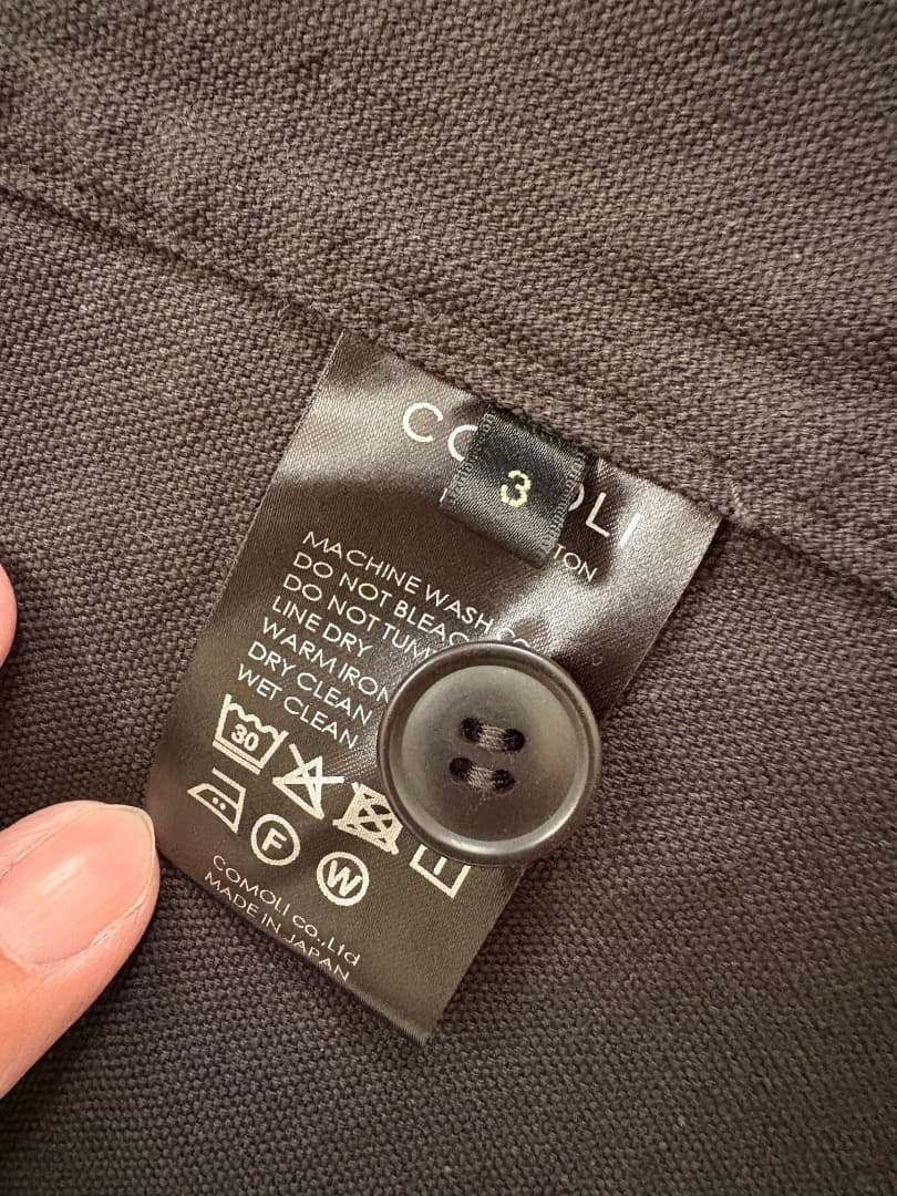 コットンダックスジャケット　COMOLI　B01-01006　黒　サイズ3