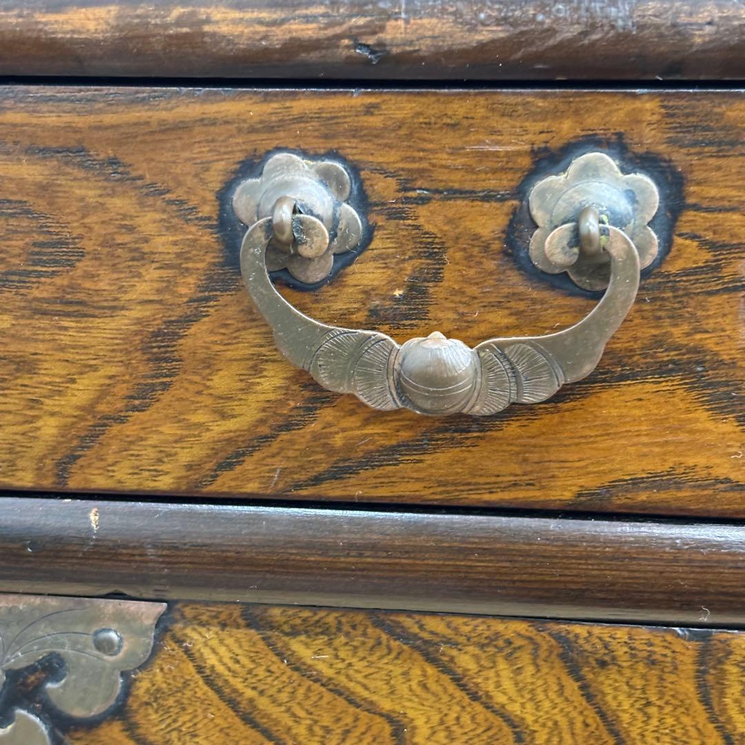 木製　李朝家具 サイドボード 時代箪笥 錠前 キャビネット