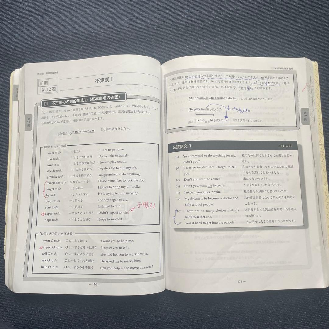 鉄緑会 中2英語 前期・後期セット 英語基礎講座　テキスト・問題集　第1・第2部