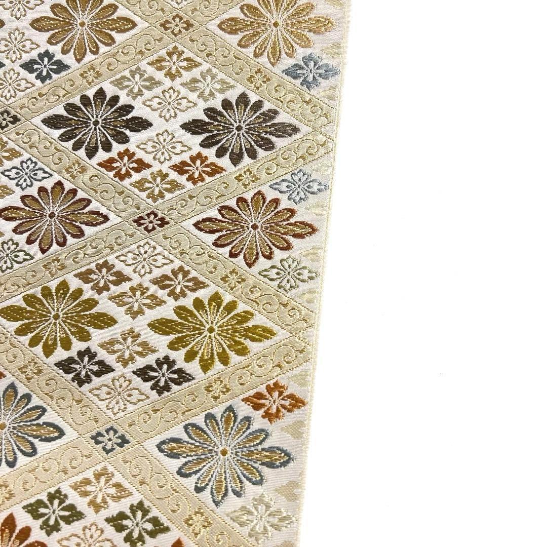 袋帯　菱　花菱　カラフル　華やか　唐草　着物　114a d