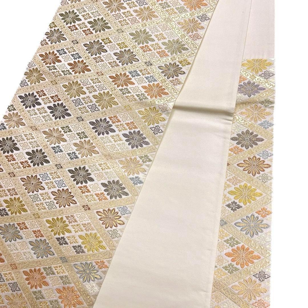 袋帯　菱　花菱　カラフル　華やか　唐草　着物　114a d